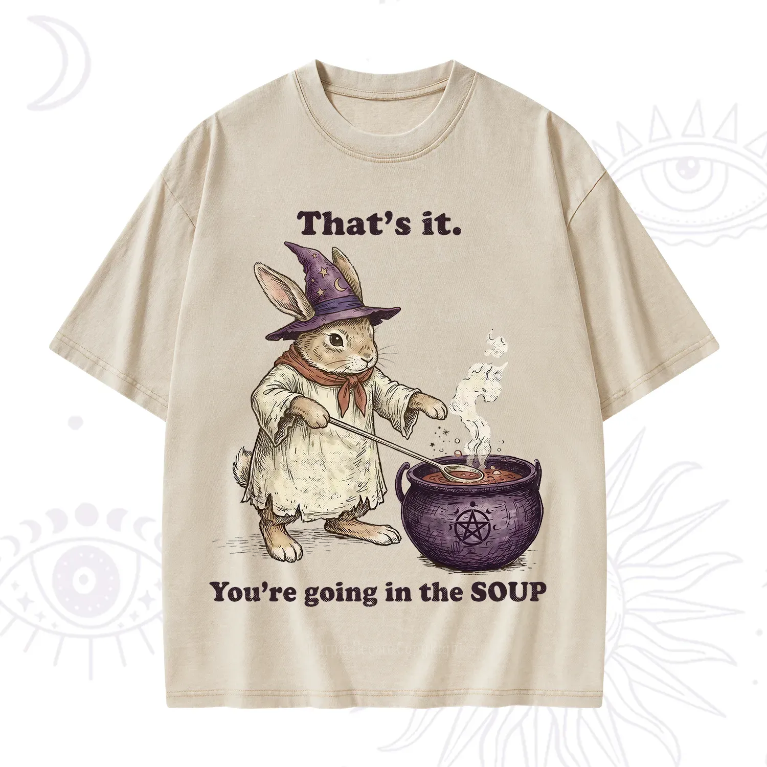 Purplehecate That's It You're Going in the Soup Witch Bunny Washed T-Shirt