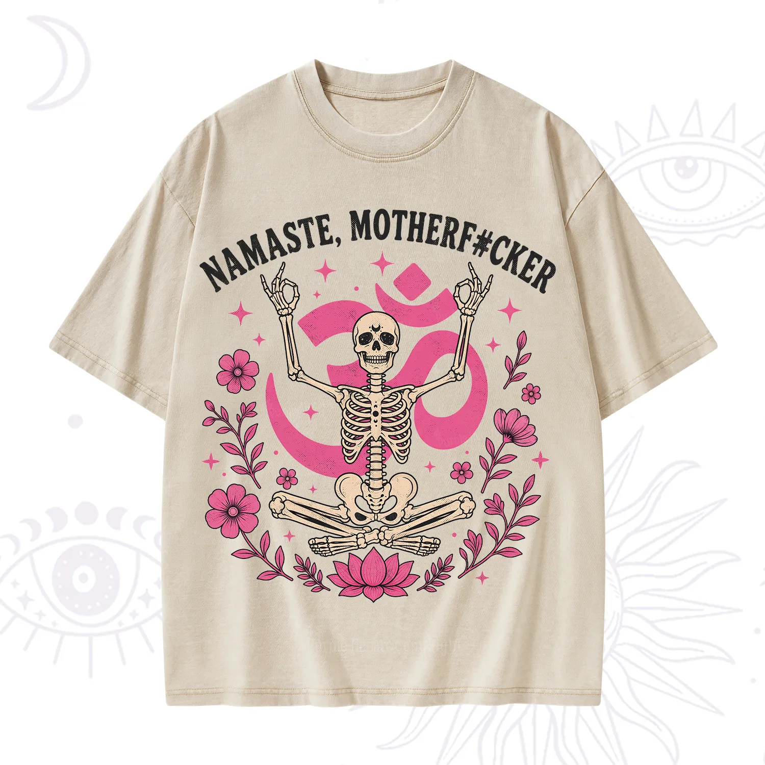 Purplehecate Namaste Motherf*cker Skeleton Washed T-Shirt