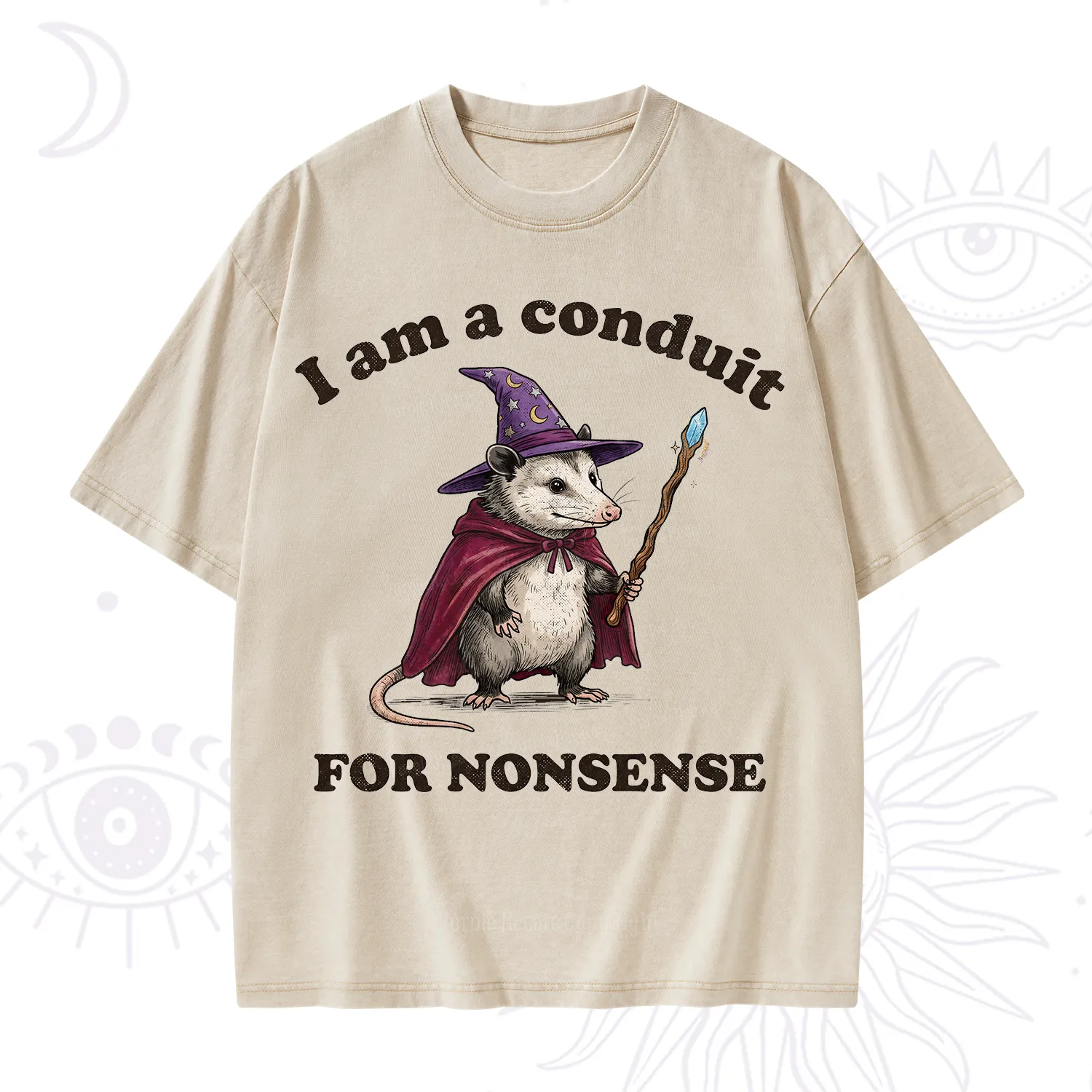 Purplehecate I Am A Conduit for Nonsense Possum Washed T-Shirt