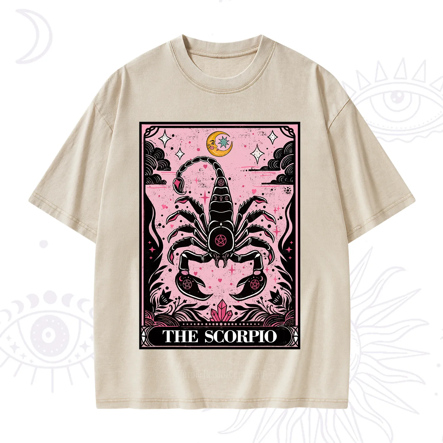 Purplehecate The Scorpio Tarot Zodiac Washed T-Shirt