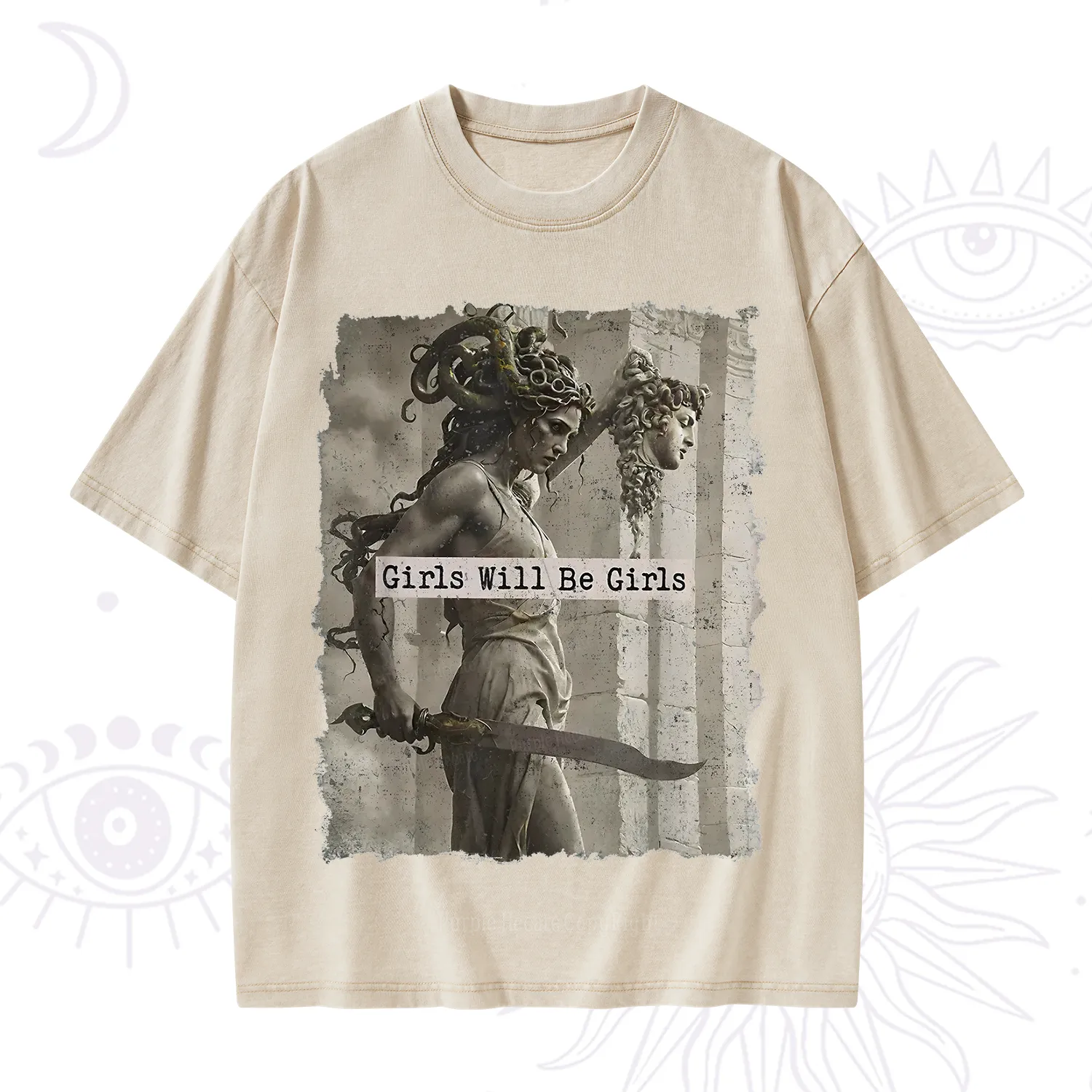 Purplehecate Medusa Girls Will Be Girls Washed T-Shirt