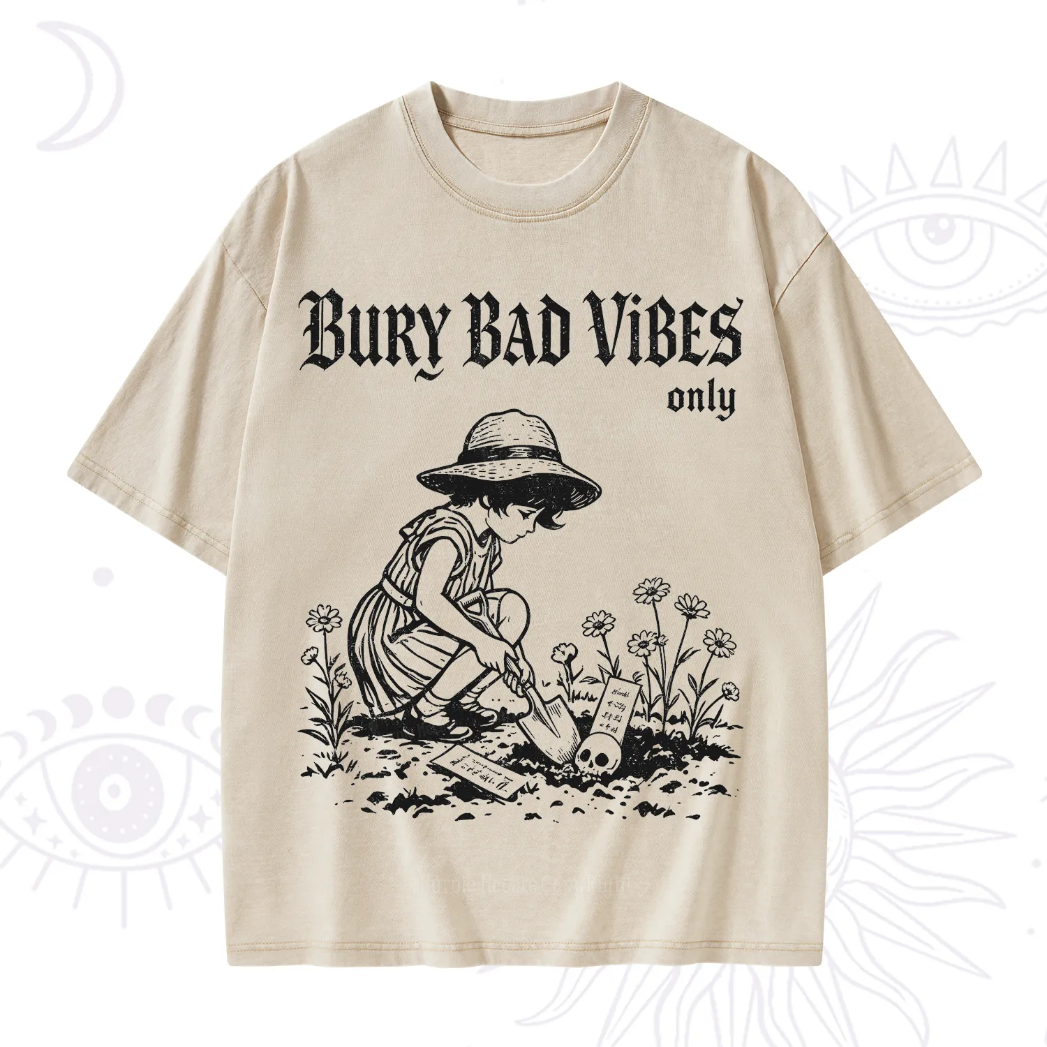 Purplehecate Bury Bad Vibes Only Washed T-Shirt
