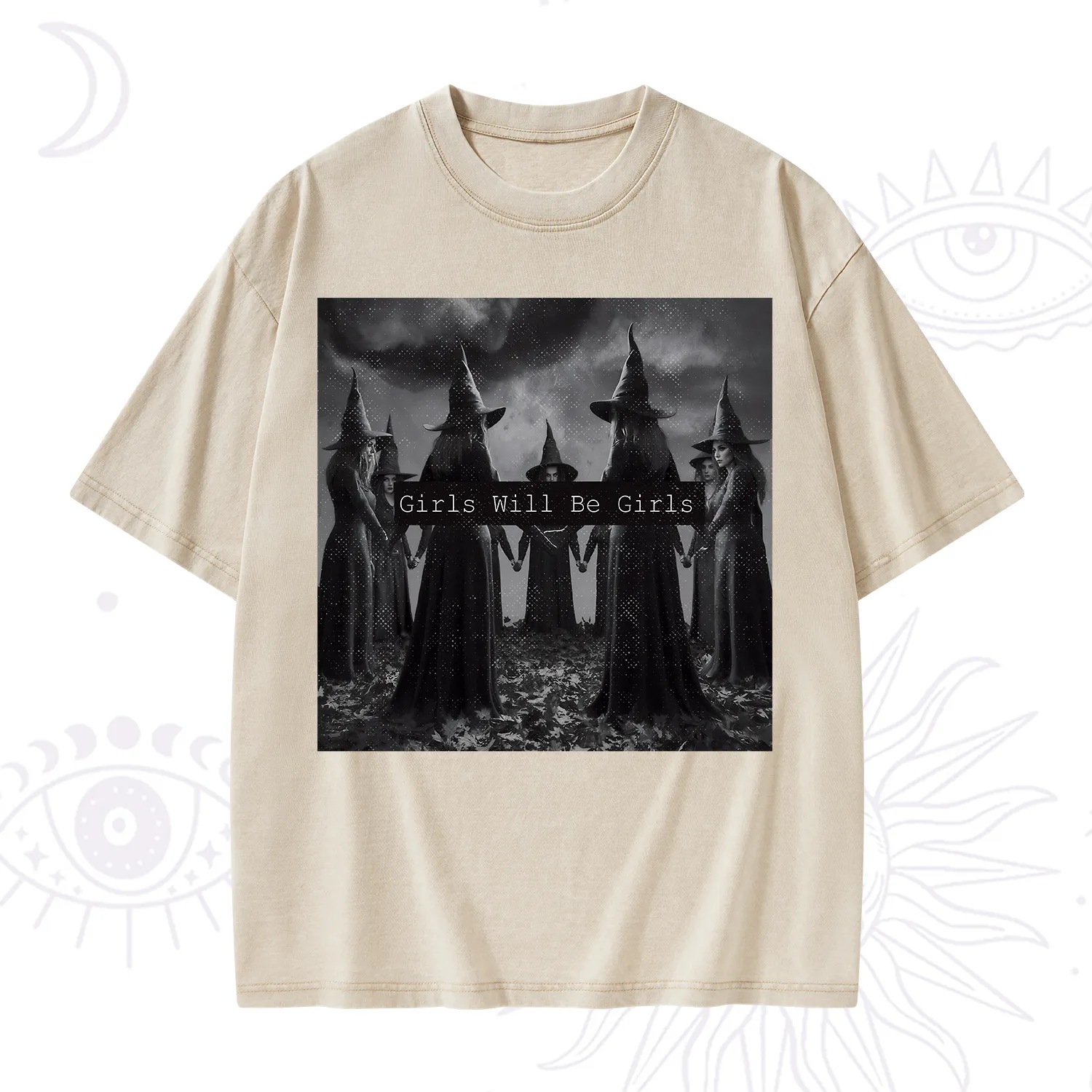 Purplehecate Vintage Girls Will Be Girls Witch Washed T-Shirt