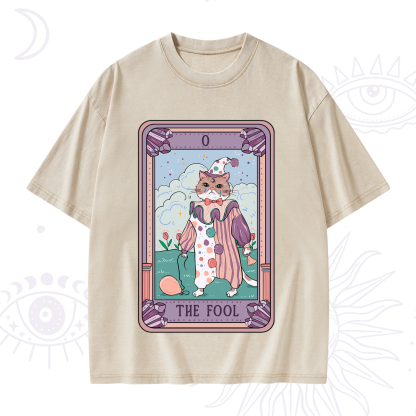 Purplehecate The Fool Tarot Card Washed T-Shirt