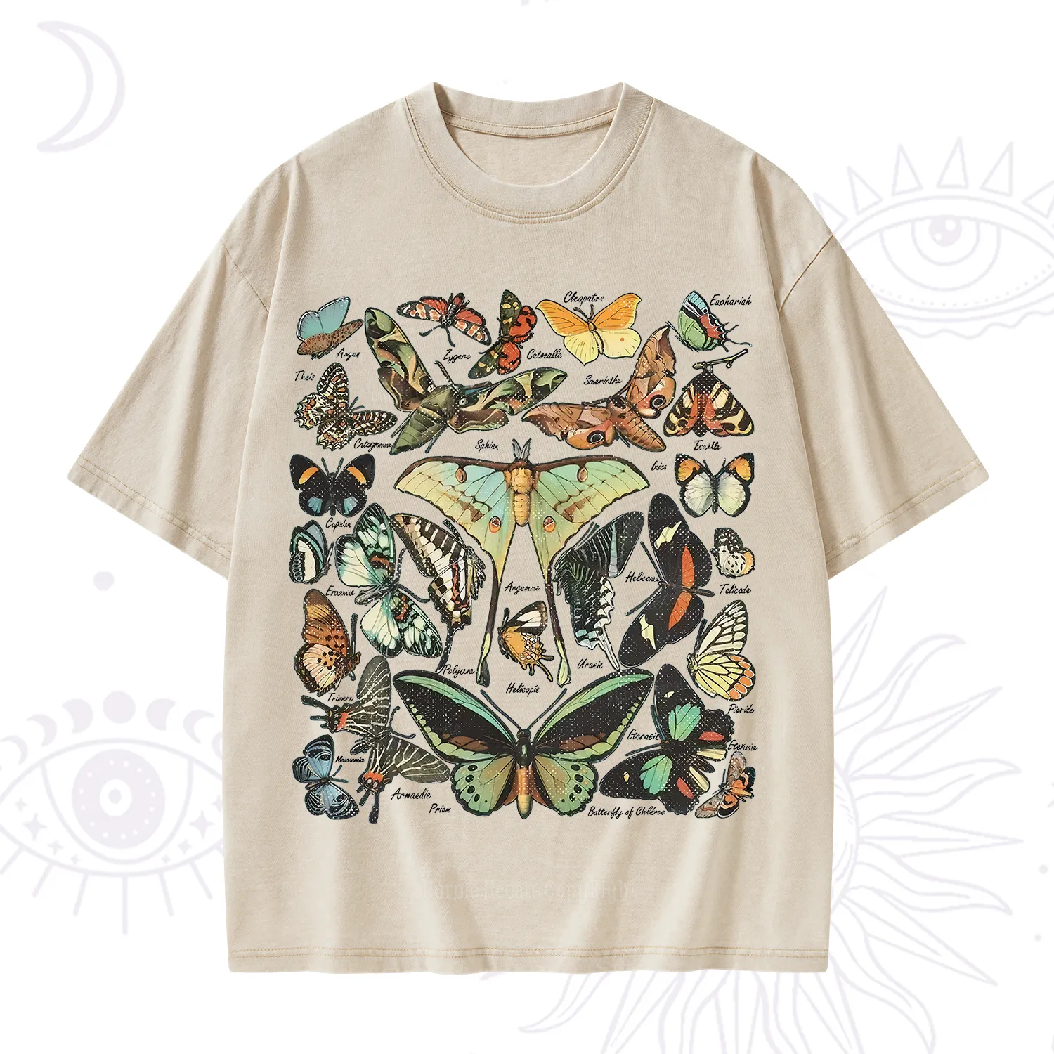 Purplehecate Vintage Butterfly & Moth Washed T-Shirt