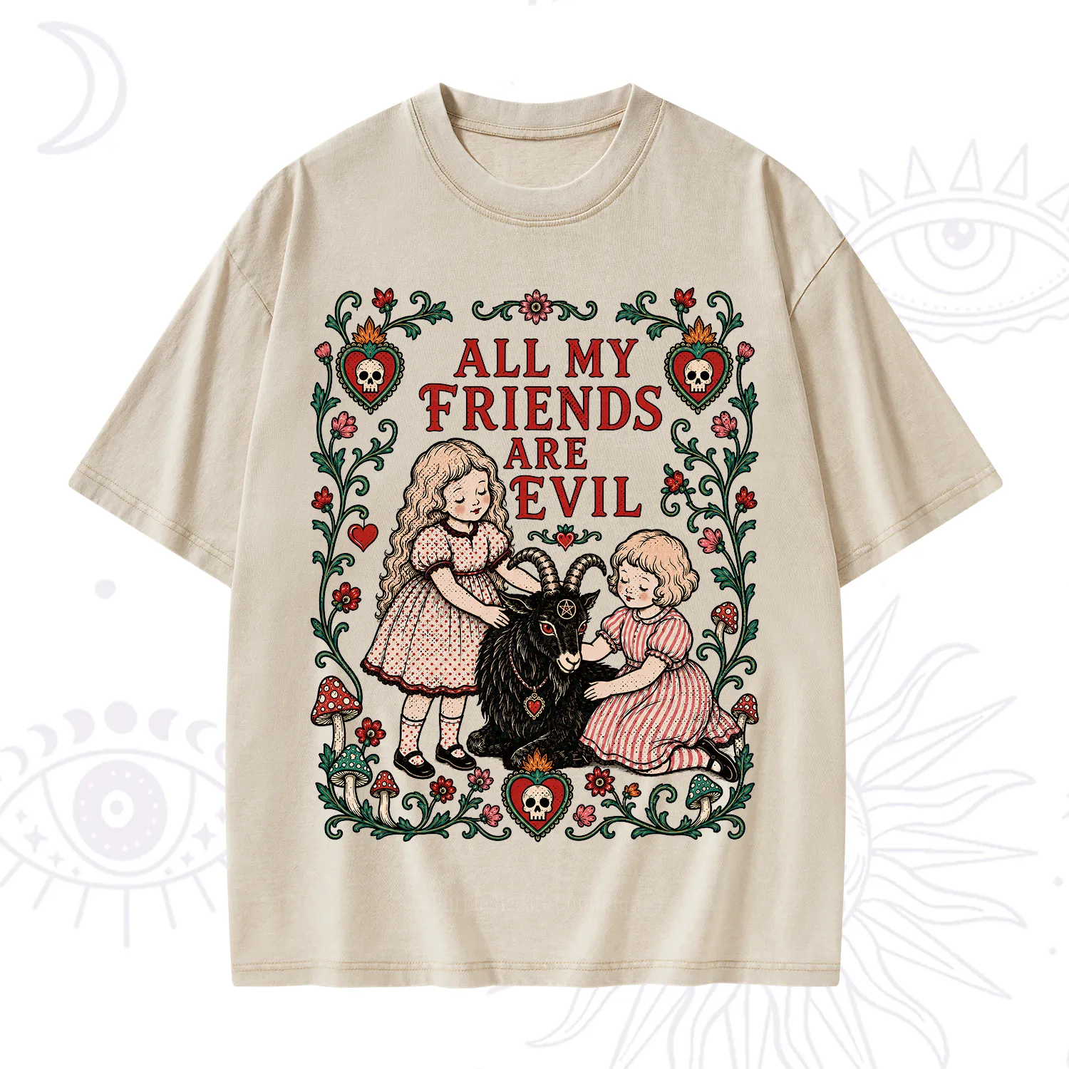 Purplehecate All My Friends Are Evil Washed T-Shirt