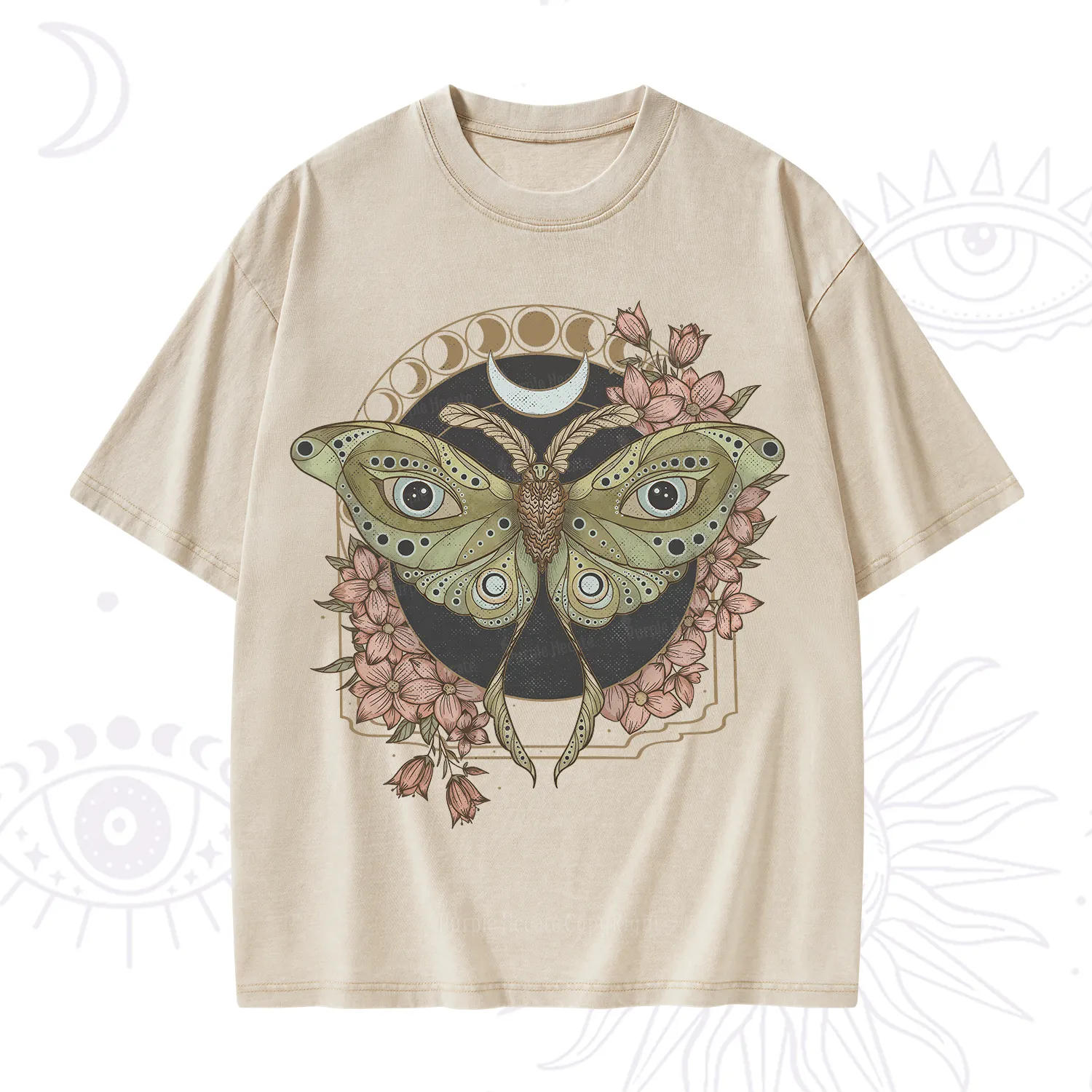 Purplehecate Luna Moth Washed T-Shirt