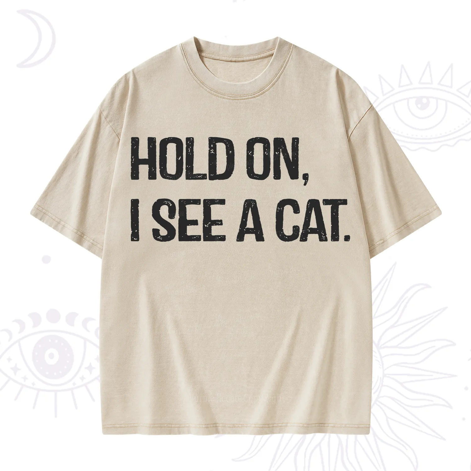 Purplehecate Hold on I See A Cat Washed T-Shirt