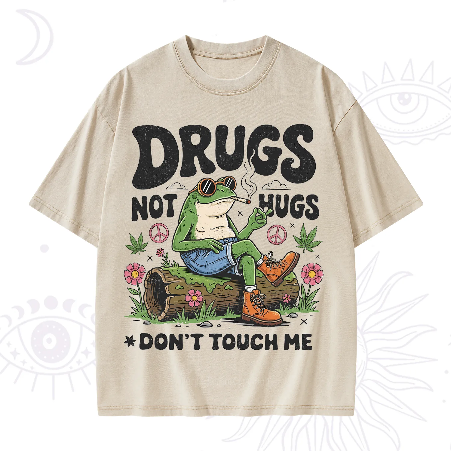 Purplehecate Drugs Not Hugs Washed T-Shirt