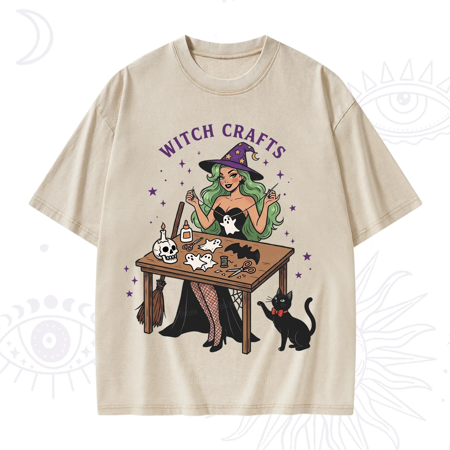 Purplehecate Quirky Witch Crafts Washed T-Shirt