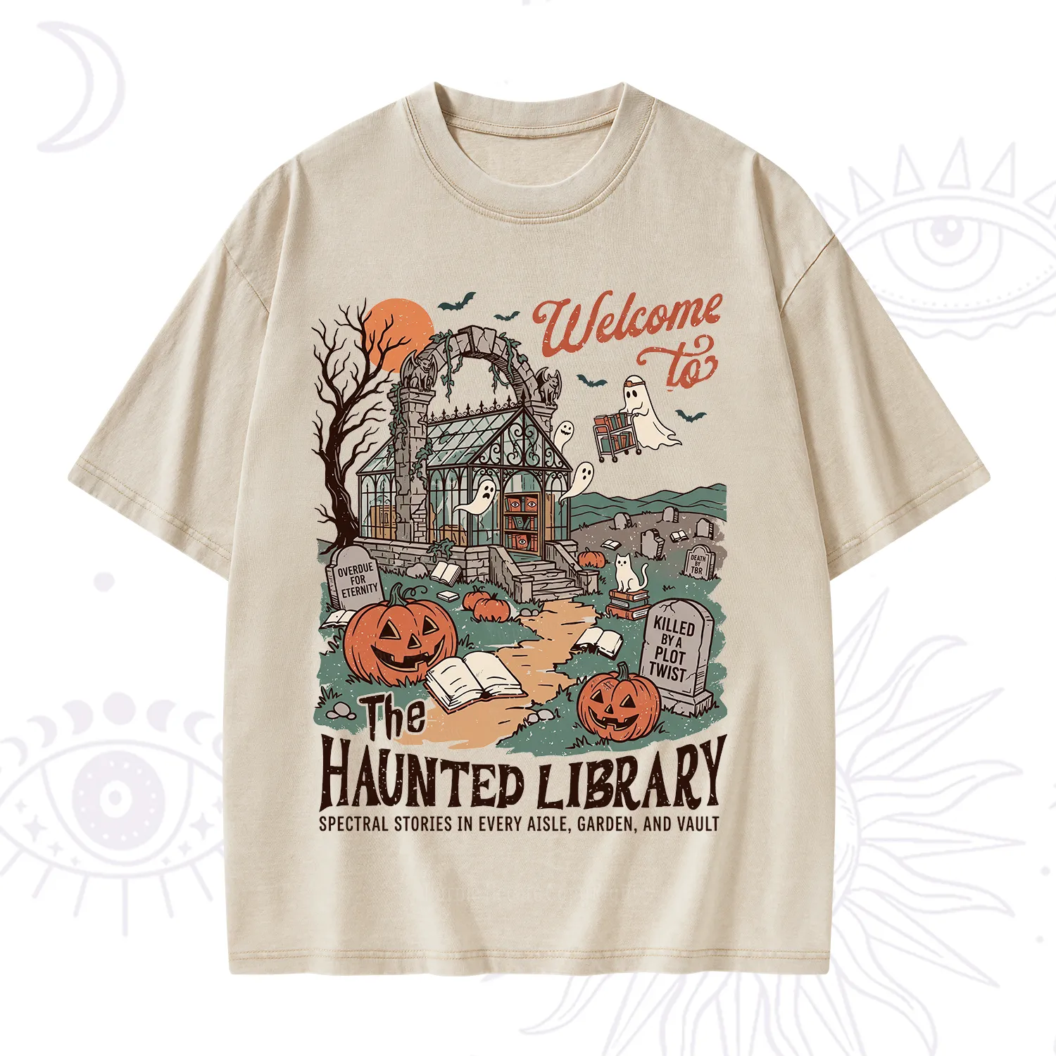 Purplehecate Welcome to the Haunted Library Washed T-Shirt