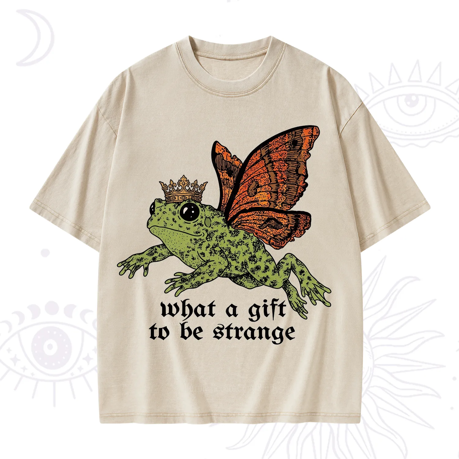 Purplehecate What a Gift to Be Strange Frog Washed T-Shirt