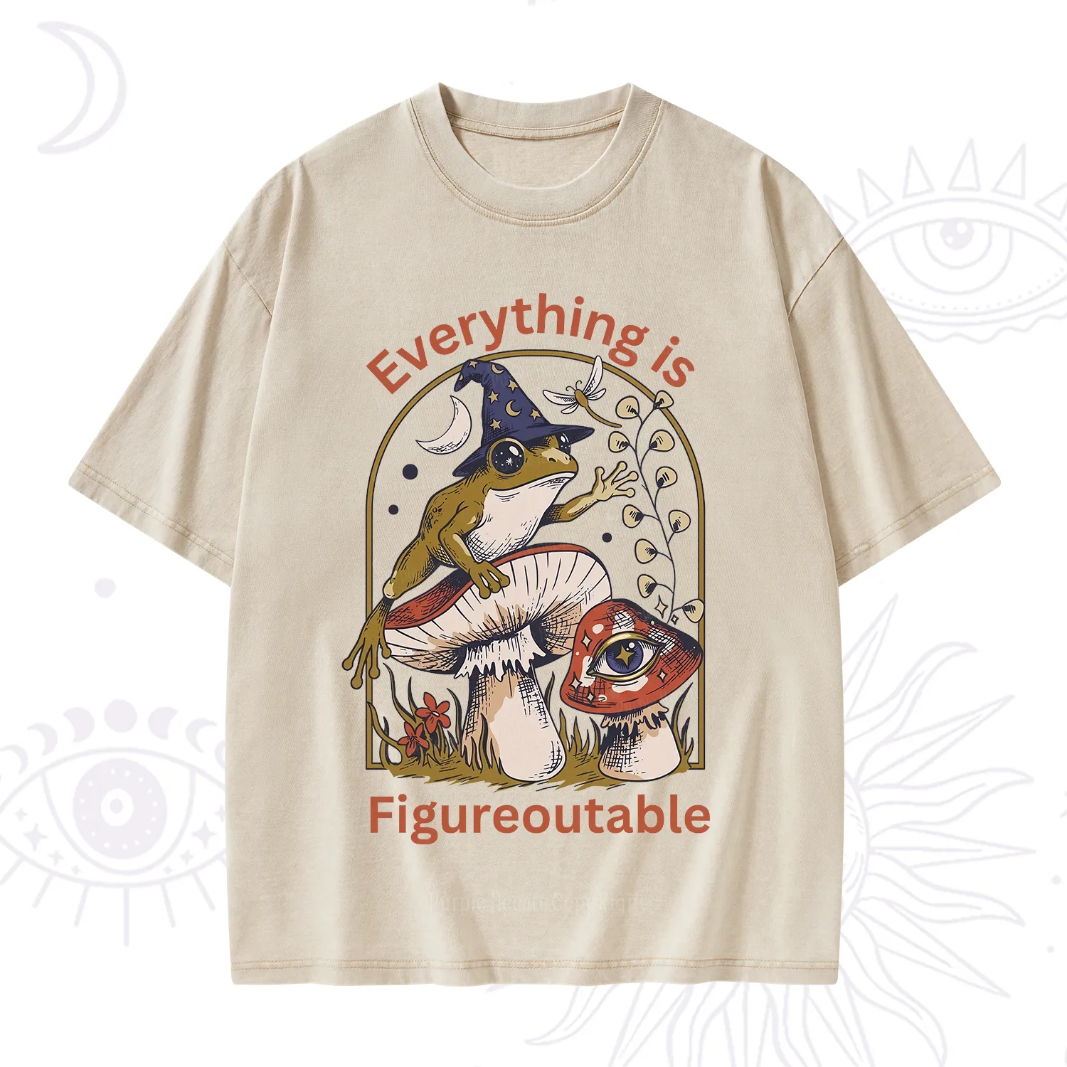 Purplehecate Everything Is Figureoutable Frog Washed T-Shirt