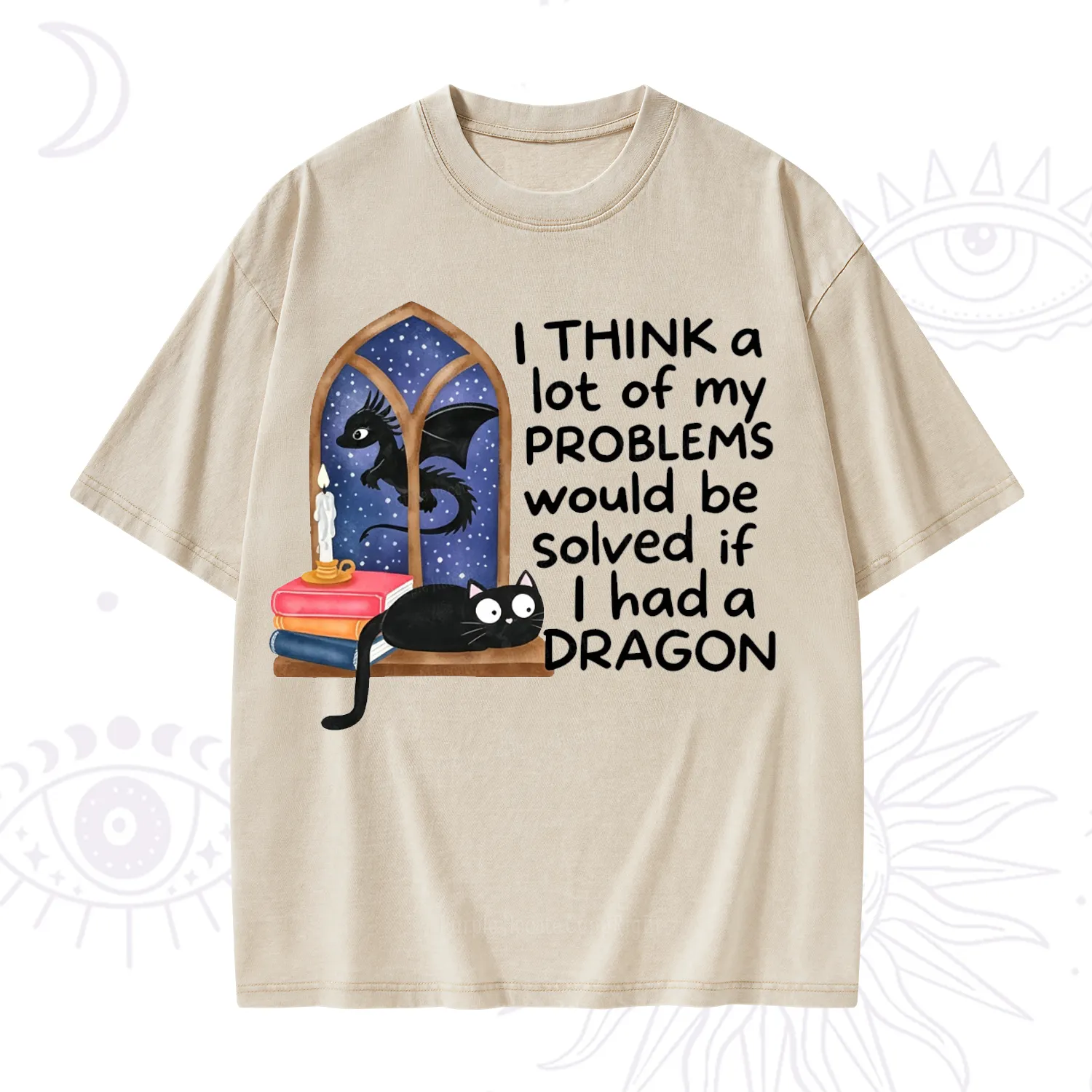 Purplehecate I Think A Lot Of My Problems Would Be Solved If I Had a Dragon Washed T-Shirt