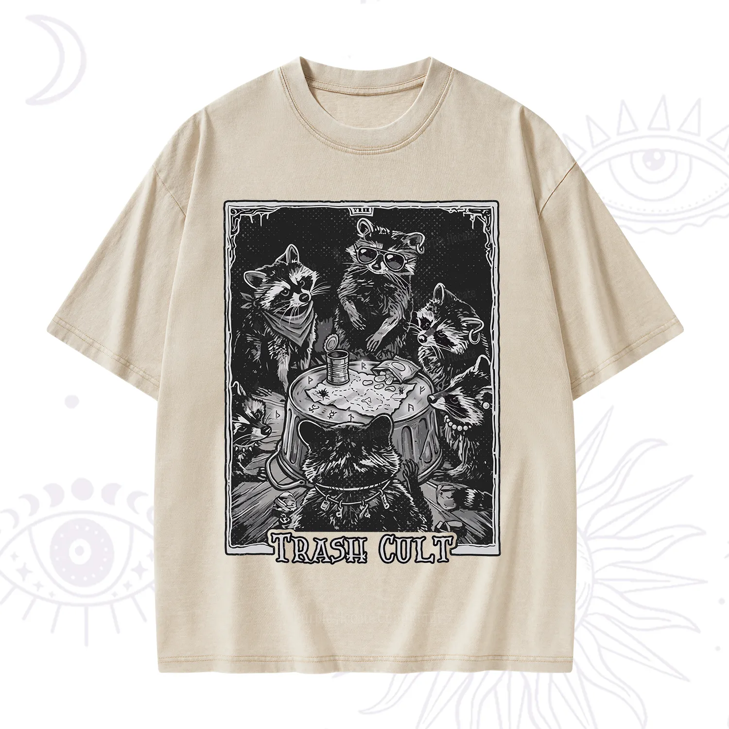 Purplehecate Trash Cult Raccoon Washed T-Shirt