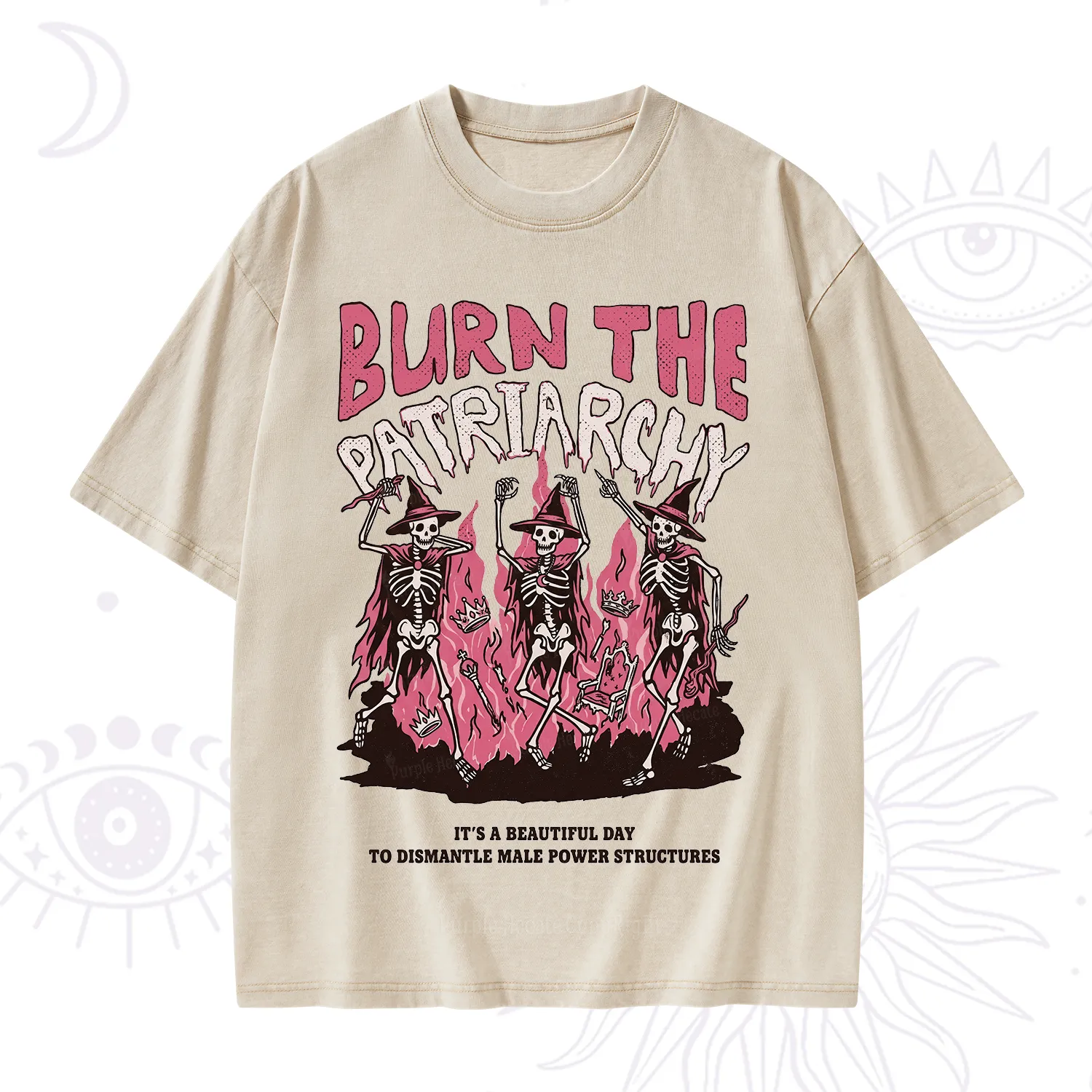 Purplehecate Burn The Patriarchy Washed T-Shirt