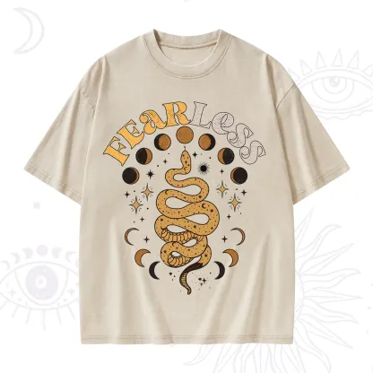 Purplehecate Fearless Serpent of the Moon Phases Washed T-Shirt