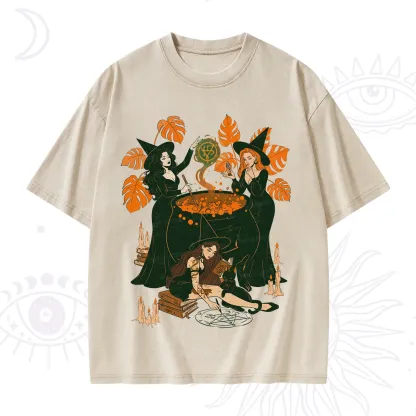 Purplehecate Midnight Potion Ritual Halloween Washed T-Shirt