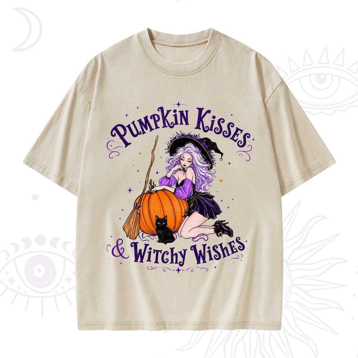 Purplehecate Pumpkin Kisses & Witchy Wishes Washed T-Shirt