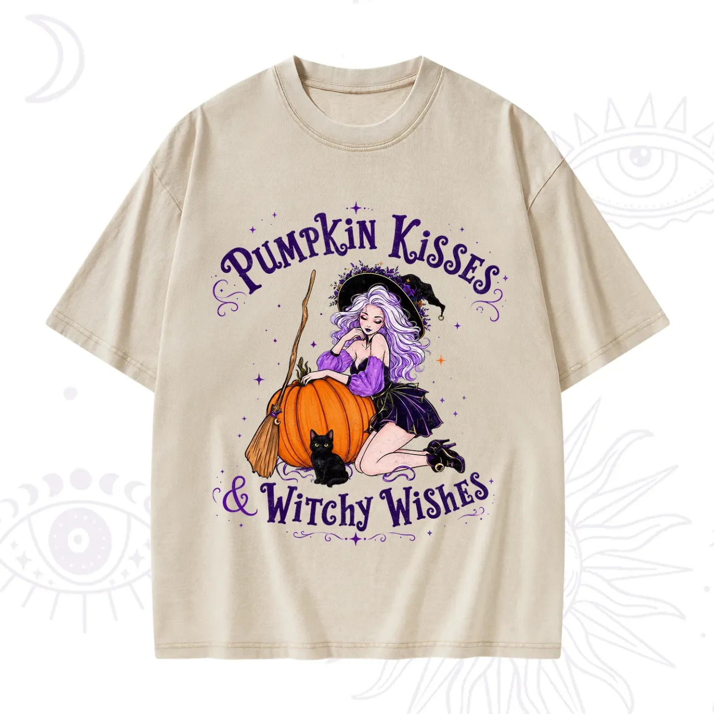 Purplehecate Pumpkin Kisses & Witchy Wishes Washed T-Shirt