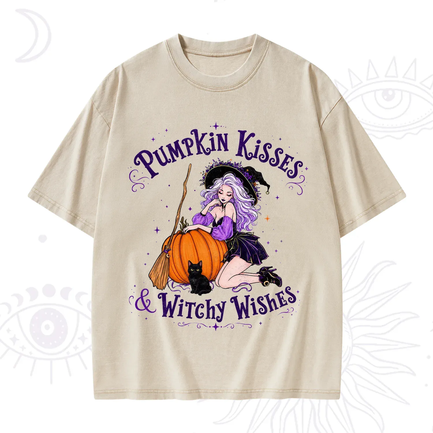 Purplehecate Pumpkin Kisses & Witchy Wishes Washed T-Shirt