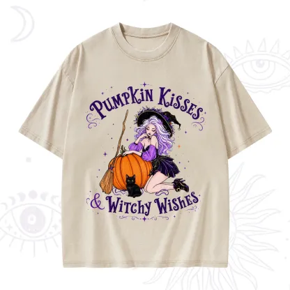 Purplehecate Pumpkin Kisses & Witchy Wishes Washed T-Shirt