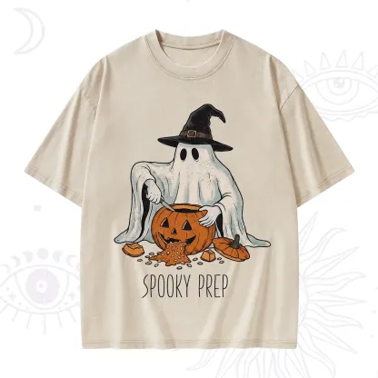Purplehecate Spooky Prep Ghost Washed T-Shirt
