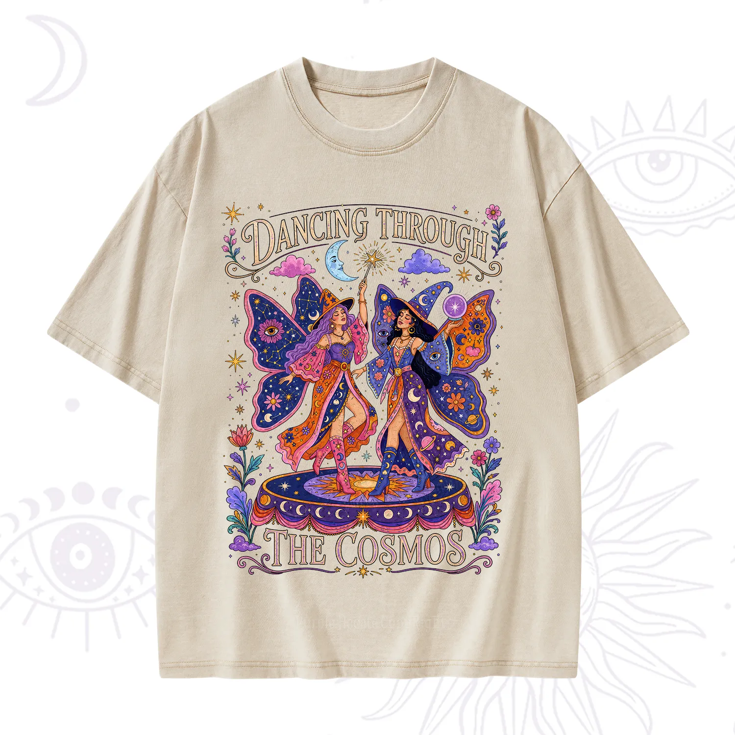 Purplehecate Dancing Through the Cosmos Washed T-Shirt