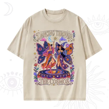 Purplehecate Dancing Through the Cosmos Washed T-Shirt