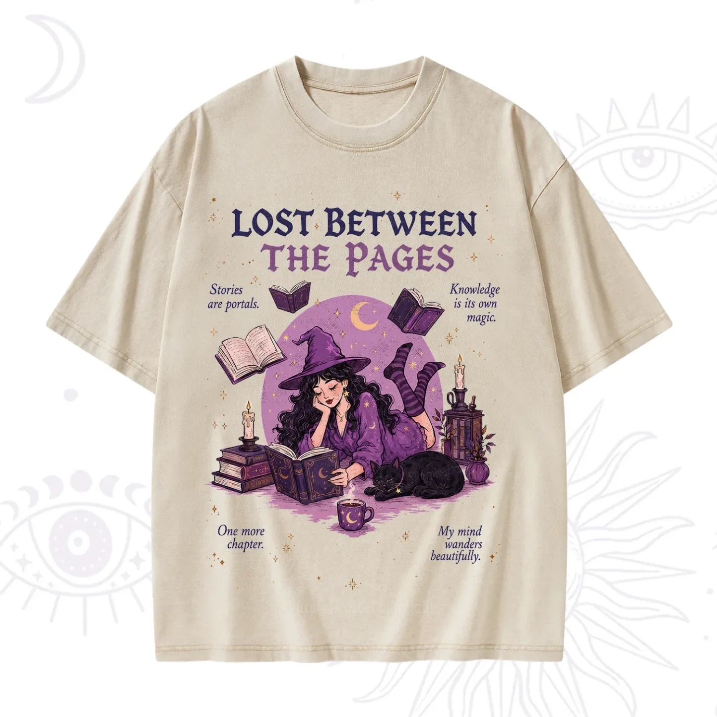 Purplehecate Lost Between the Pages Washed T-Shirt