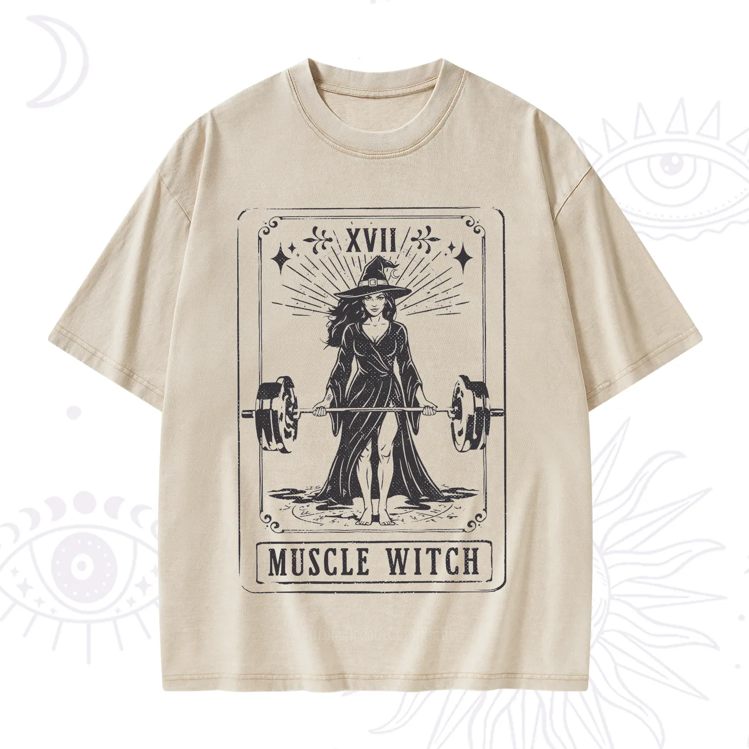 Purplehecate The Muscle With Tarot Washed T-Shirt