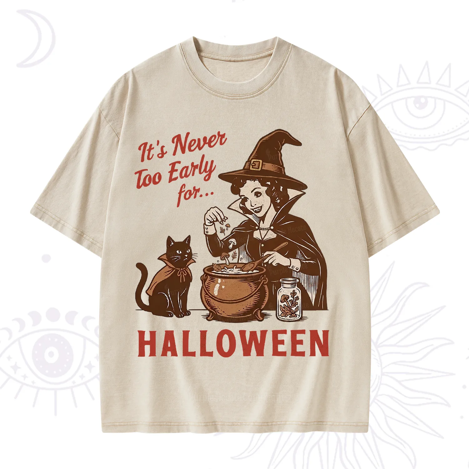 Purplehecate Never too Early for Halloween Washed T-Shirt