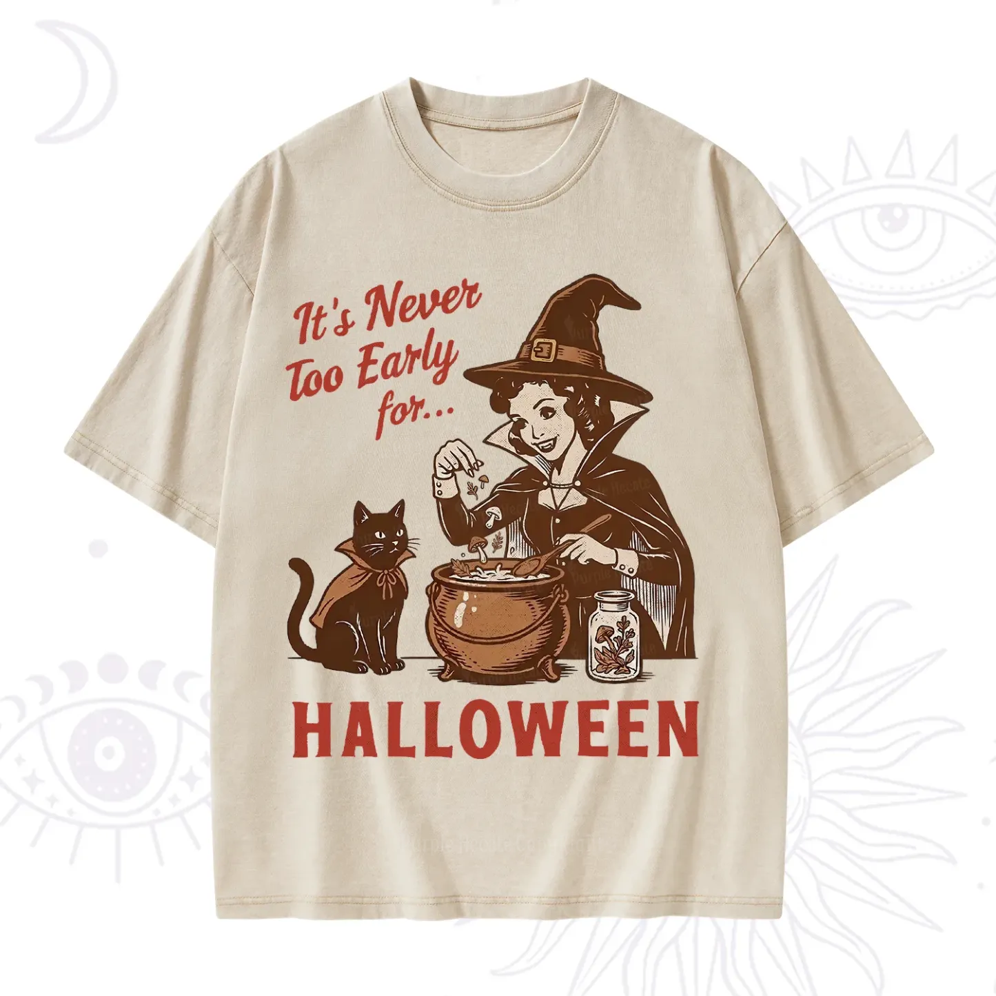 Purplehecate Never too Early for Halloween Washed T-Shirt