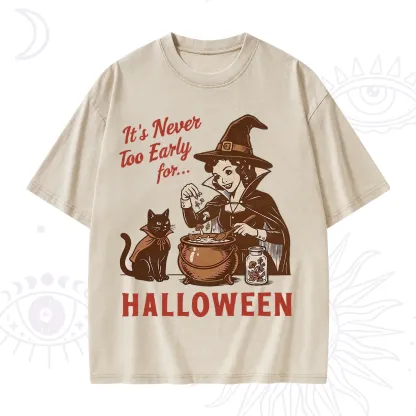 Purplehecate Never too Early for Halloween Washed T-Shirt