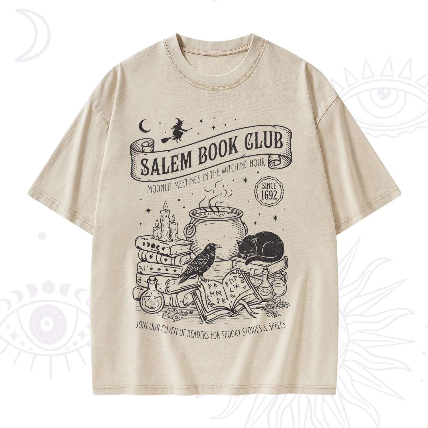 Purplehecate Salem Witch Book Club Washed T-Shirt