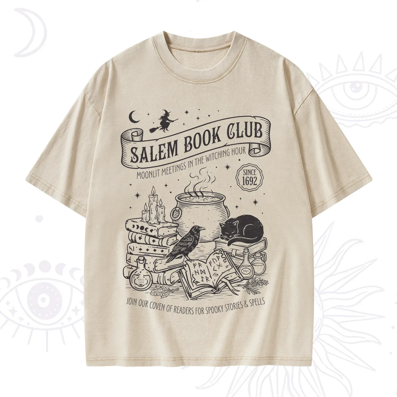 Purplehecate Salem Witch Book Club Washed T-Shirt