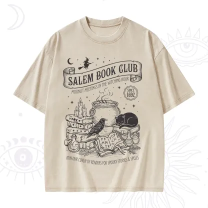 Purplehecate Salem Witch Book Club Washed T-Shirt