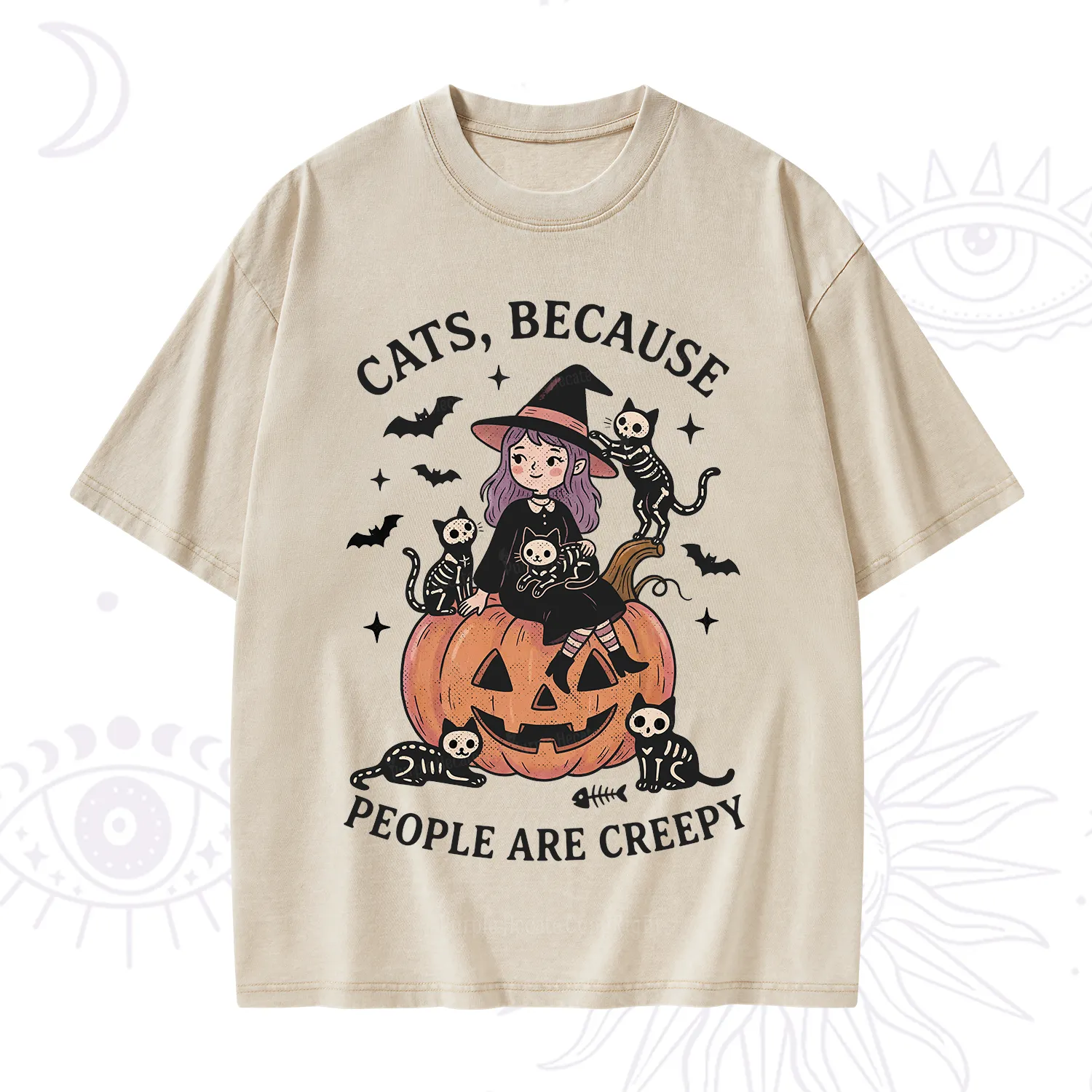 Purplehecate Cats Because People Are Creepy Washed T-Shirt