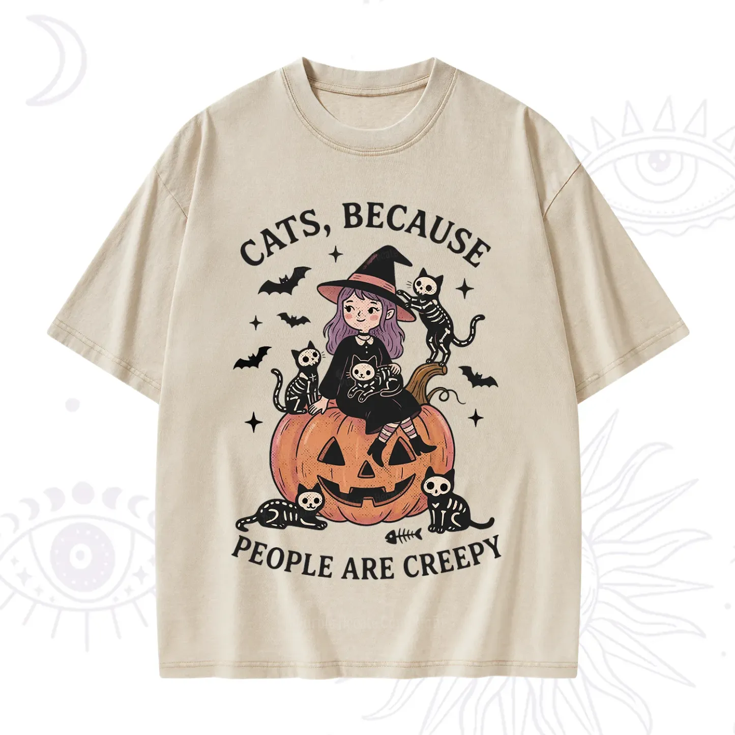 Purplehecate Cats Because People Are Creepy Washed T-Shirt