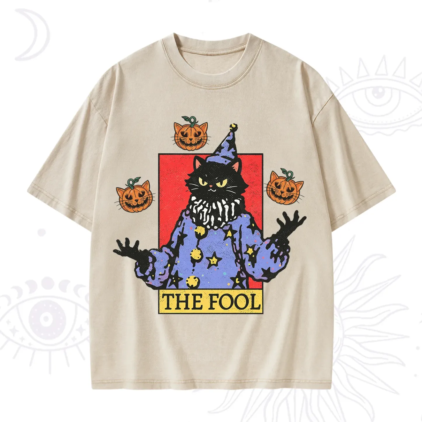 Purplehecate Spooky Fool Black Cat Washed T-Shirt