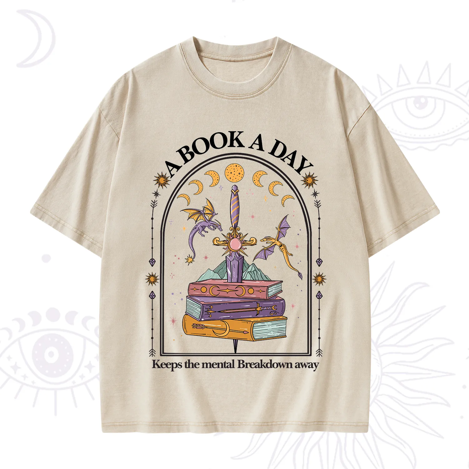 Purplehecate A Book A Day Keeps The Mental Breakdown Away Washed T-Shirt