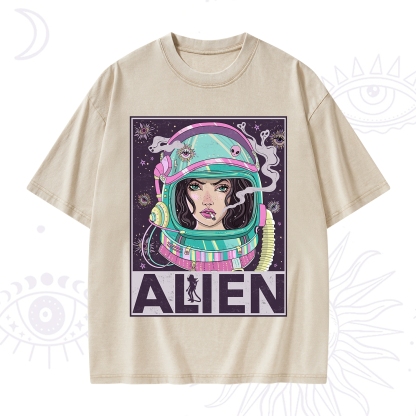 Purplehecate Galactic Encounter Washed T-Shirt
