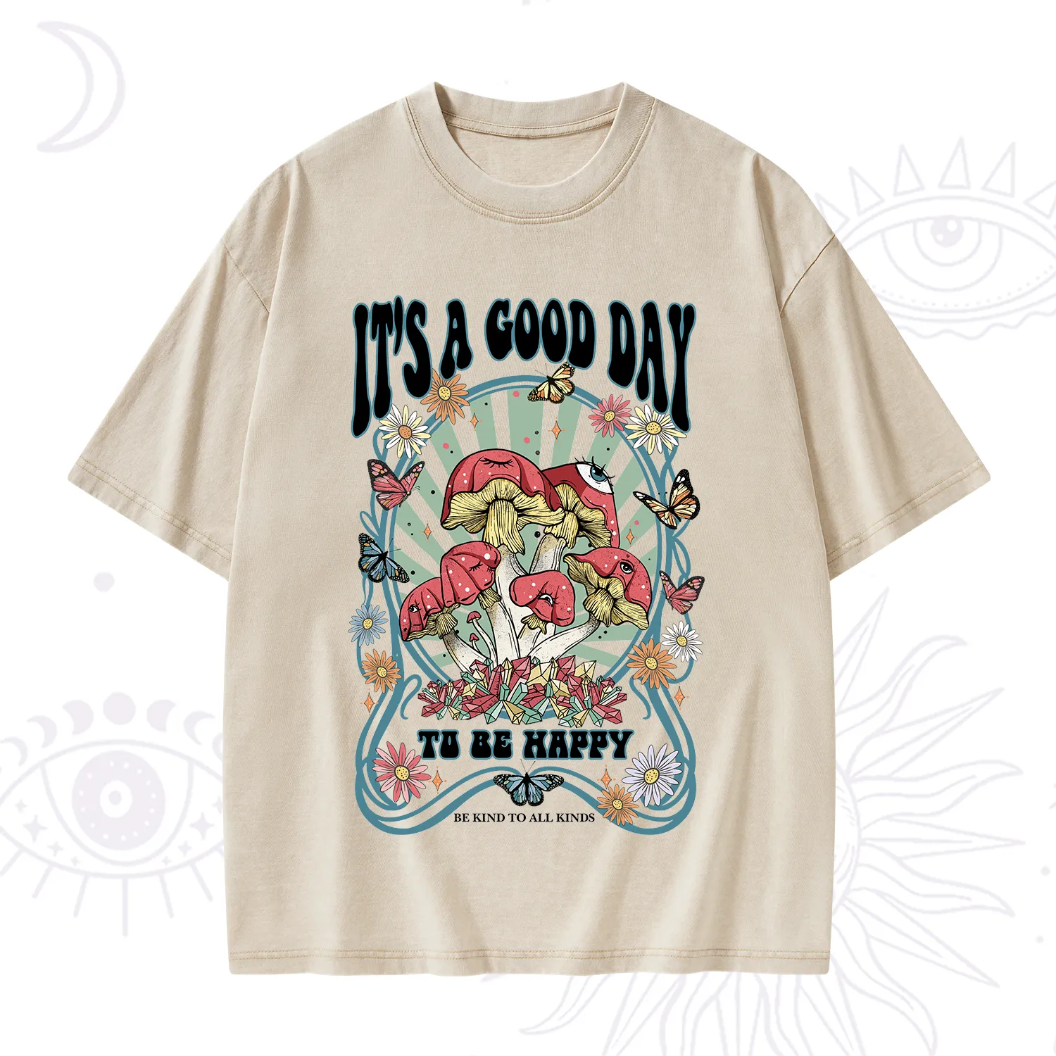 Purplehecate It's A Good Day To Be Happy Washed T-Shirt