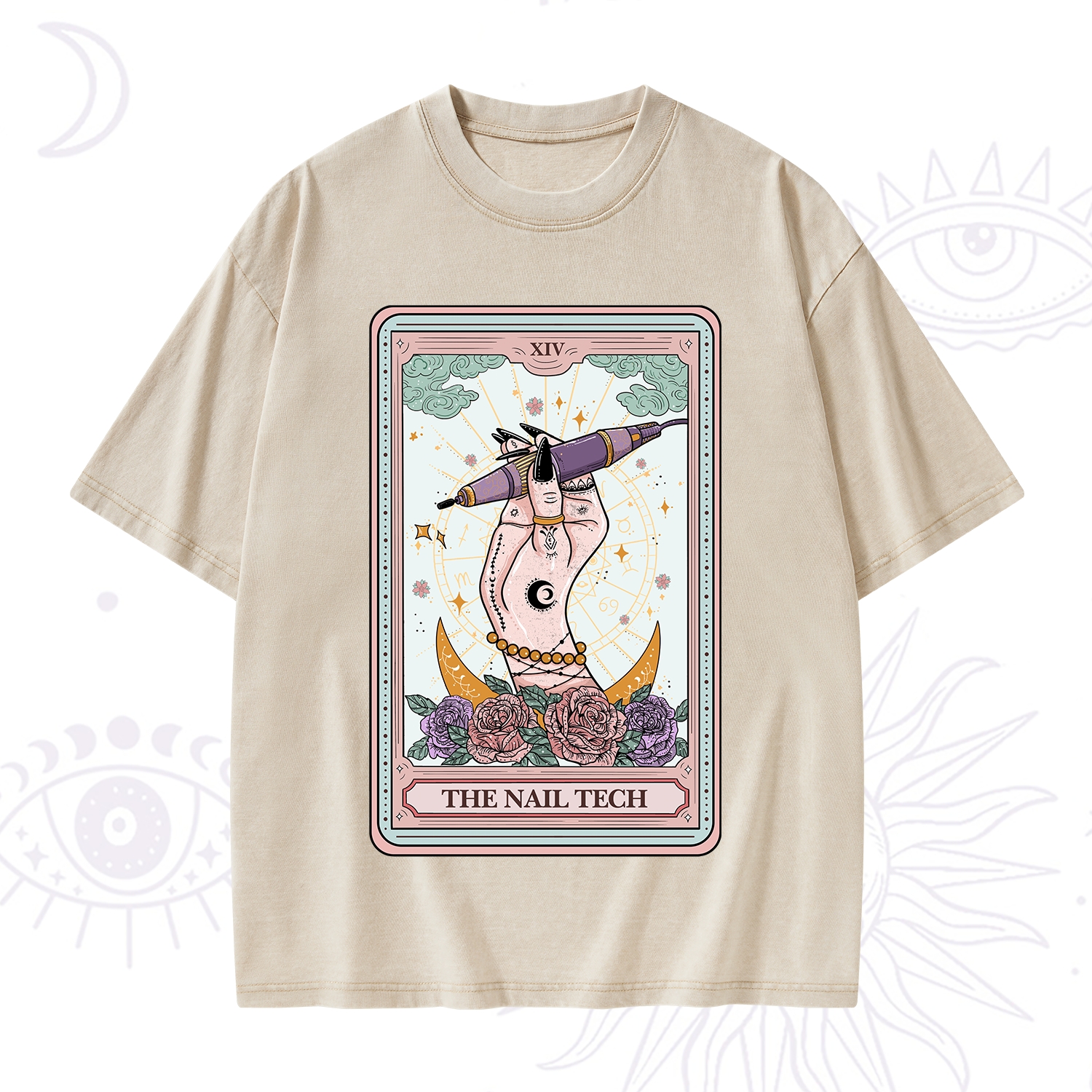 Purplehecate The Nail Tech Tarot Card Washed T-Shirt
