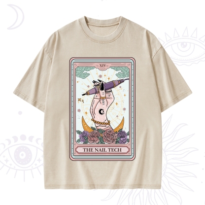 Purplehecate The Nail Tech Tarot Card Washed T-Shirt
