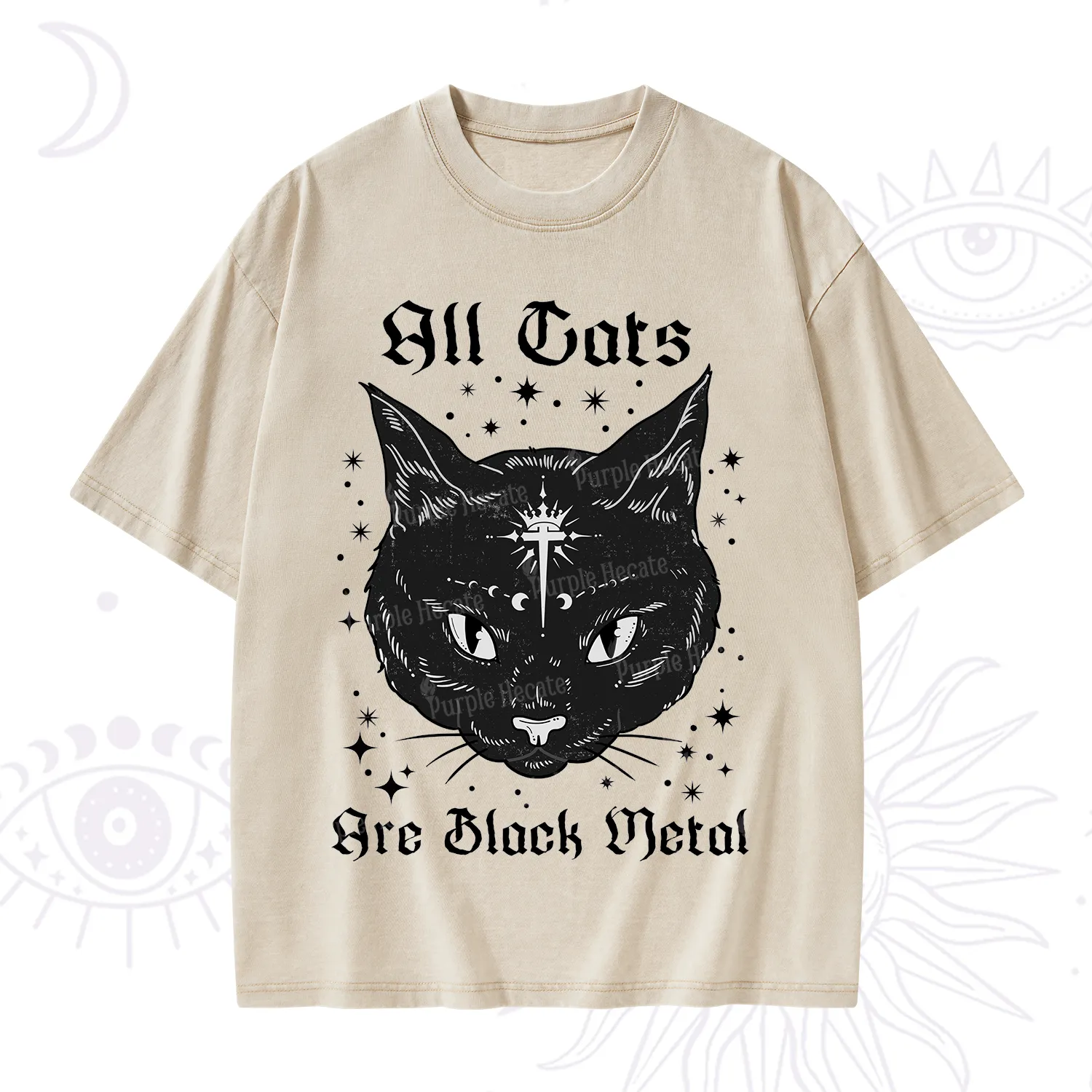 Purplehecate All Cats Are Black Metal Washed T-Shirt