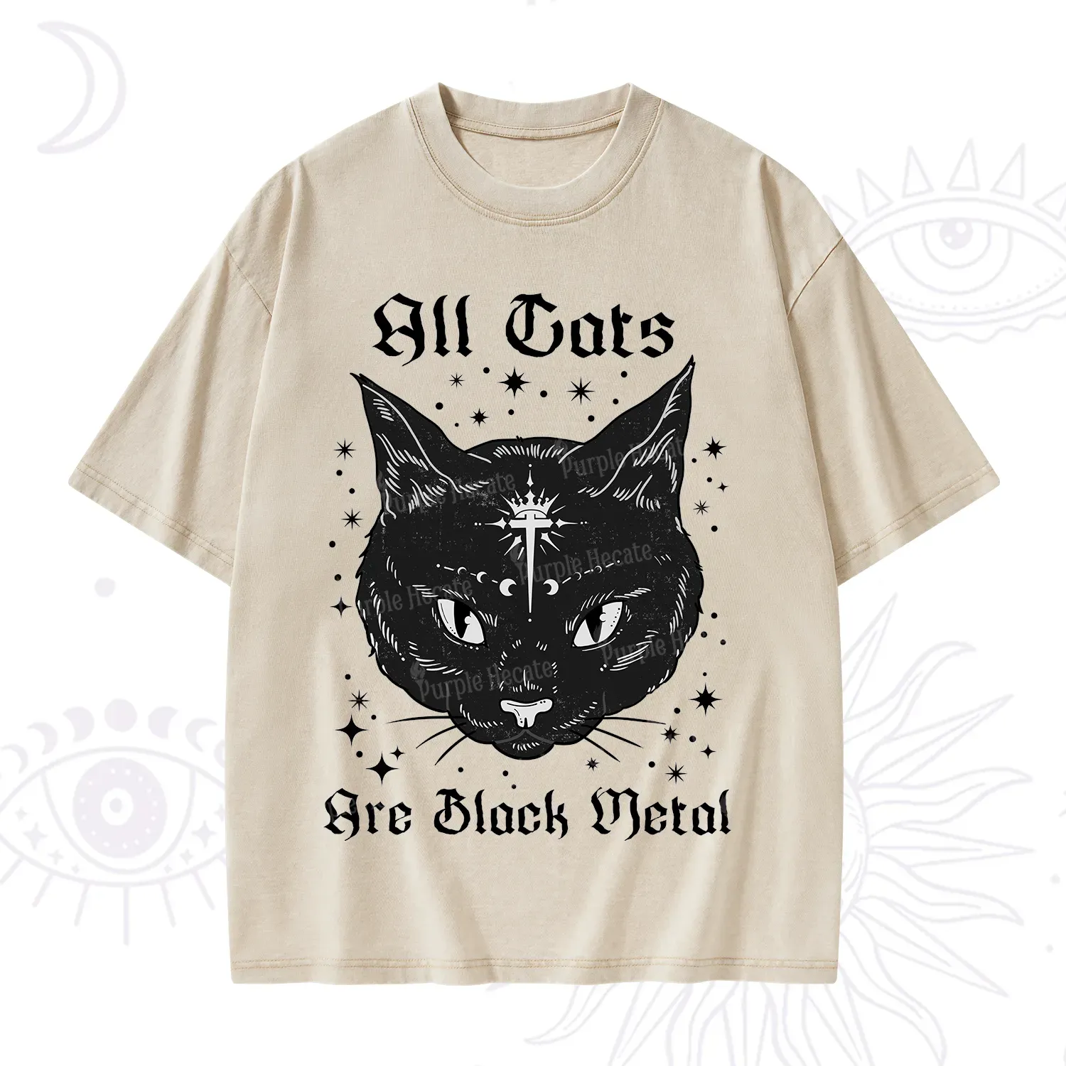 Purplehecate All Cats Are Black Metal Washed T-Shirt