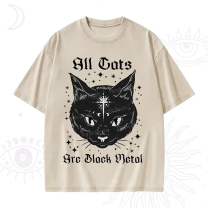 Purplehecate All Cats Are Black Metal Washed T-Shirt