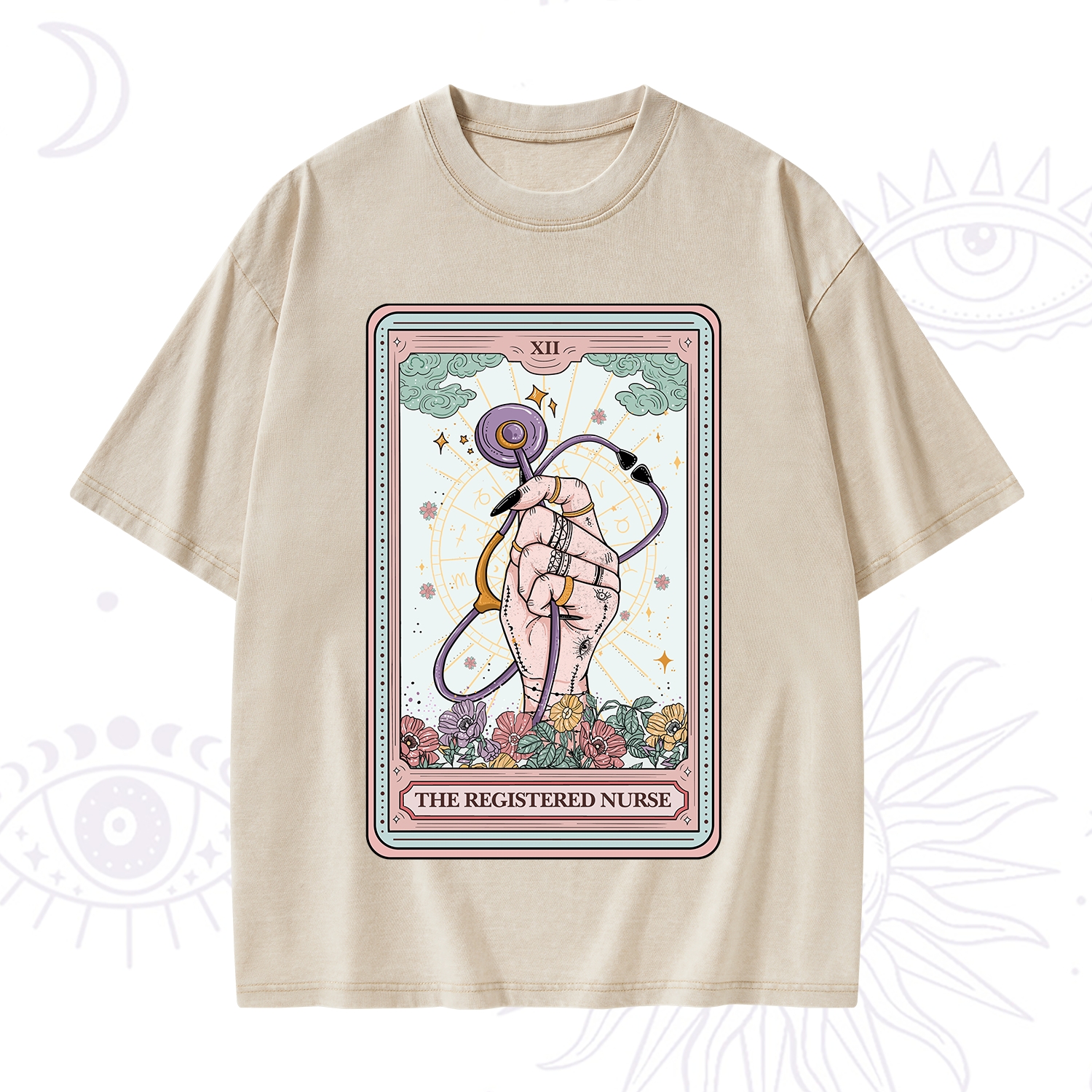Purplehecate The Registered Nurse Tarot Card Washed T-Shirt