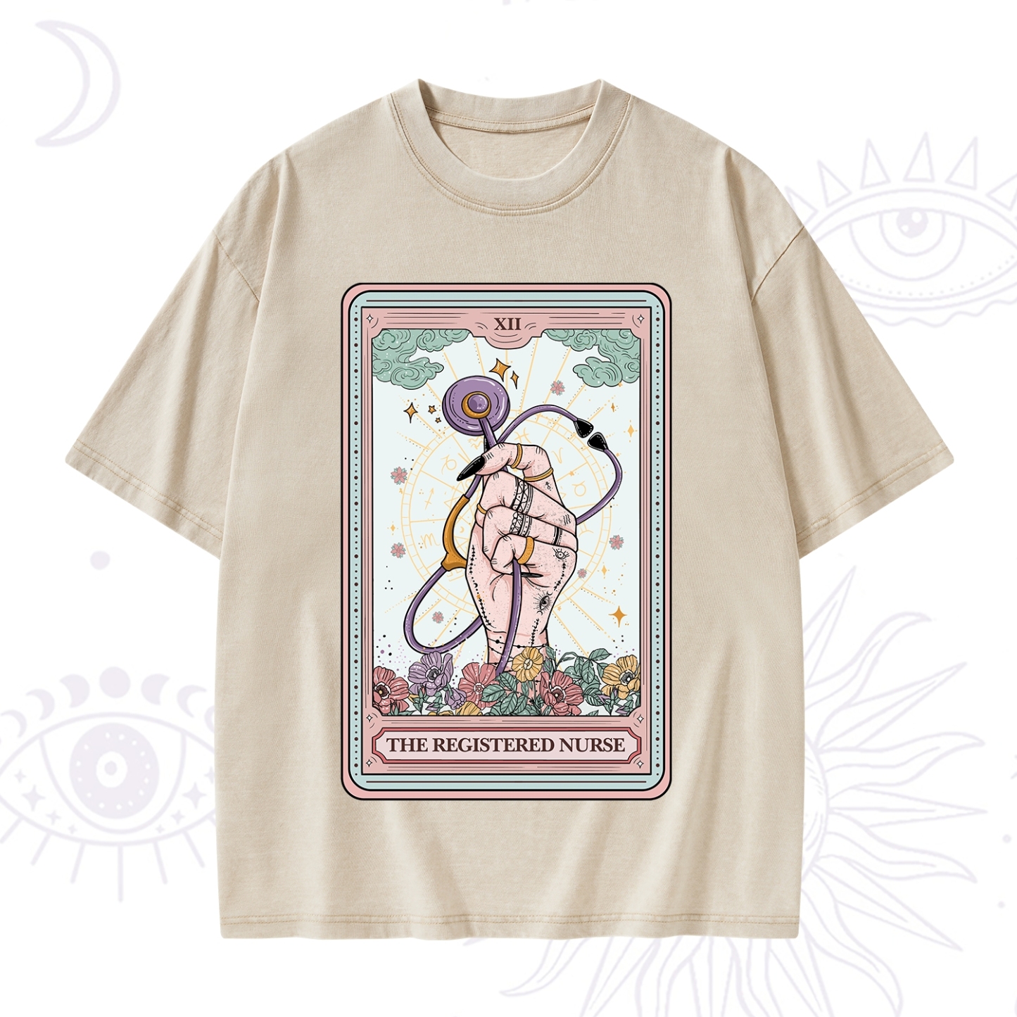 Purplehecate The Registered Nurse Tarot Card Washed T-Shirt